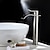 economico Classici-Rubinetto per lavabo da bagno in ottone con scarico, rubinetti per vasca da bagno monoforo a cascata con centro alto in oro rosa con acqua calda e fredda