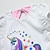 abordables Ensembles-t-shirt licorne 2pcs pour enfants filles&amp;amp;jupe ensemble de vêtements arc manches courtes violet rougissant rose fuchsia cheval licorne dessin animé arc tulle coton de base