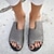 abordables Sandales femme-Sandales pour femmes pantoufles plage sandales plates extérieur quotidien plage couleur unie été printemps plat bout ouvert gris noir sandales