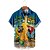 preiswerte Hawaiihemden mit Revers für Herren-Herren Hemd Grafik-Shirt Aloha-Shirt Papagei Umlegekragen Meeresblau Print Casual Täglich Kurzarm Button-Down Bedruckt Bekleidung Modisch Designer Casual