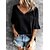 cheap Basic Women&#039;s Tops-Women&#039;s  V-neck Pocket Mid-sleeve Tops Shirt