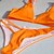 billiga Bikinis och badkläder-Dam Badkläder Bikini 2 st Vanligt Baddräkt Öppen Rygg Stringtrosa Ren färg Grön Vit Svart Orange V-slits Baddräkter Sexig Semester Mode / Modern / Ny / Vadderad behå