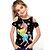 cheap Girls&#039; Tees &amp; Blouses-Kids Girls&#039; T shirt Short Sleeve 3D Print Hollow Out Unicorn Star Animal Black Children Tops Active Fashion Streetwear Spring Summer Daily Outdoor Regular Fit 3-12 Years / Cute
