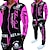 cheap Running &amp; Jogging Clothing-Men&#039;s 2 Piece Full Zip Street Casual Tracksuit Sweatsuit Jogging Suit Long Sleeve Thermal Warm Breathable Moisture Wicking Fitness Running Jogging Sportswear Color Block Magenta Green Black Purple