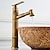 זול קלאסי-ברז כיור אמבטיה orb, ריסוס עתיק פליז עתיק ידית אחת ברזי אמבטיה חור אחד