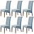 abordables Couverture de chaise de salle à manger-6 housses de chaise de salle à manger en velours xl, housse de chaise extensible, protection de chaise à dossier haut en spandex housse de siège avec bande élastique pour salle à manger, mariage