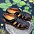 cheap Men&#039;s Sandals-Men&#039;s Sandals Comfort Shoes Leather Sandals Hand Stitching Fishermen sandals Casual Roman Shoes Daily Walking Shoes Leather Synthetics Breathable Black Yellow Brown Summer