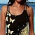 hesapli Bikiniler ve Mayolar-Kadın&#039;s Mayolar Tankini 2 parça Normal Mayo Resim Kelebek Hayvan Sarı Kaşkorse Askılı Banyo takımları Sporlar Tatil Moda / Seksi / Modern / yeni / Pedli Sutyen