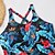 cheap Tankinis-Women&#039;s Swimwear Tankini 2 Piece Swimsuit Open Back Flower Blue Black Vest Scoop Neck Bathing Suits New Vacation Fashion / Modern / Padded Bras