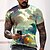 cheap Men&#039;s 3D-Men&#039;s Tee T shirt Tee Graphic 3D Print Round Neck Casual Daily Short Sleeve 3D Print Tops Fashion Designer Cool Comfortable Green White Black / Summer