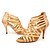 Недорогие Обувь для латиноамериканских танцев-Жен. Обувь для латины Танцевальная обувь Выступление На каблуках Открытый мыс Молния Взрослые Черный Золотой