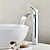 abordables Classiques-robinet de lavabo de salle de bain style moderne mitigeur chromé cascade en acier inoxydable robinet de salle de bain contemporain réglable à l&#039;eau froide et chaude argenté