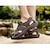 preiswerte Outdoor-Sandalen-schwarze Sandalen aus Kunstleder für Herren mit geschlossener Spitze und verstellbaren Riemen für die Freizeit und den Outdoor-Bereich