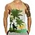 cheap Gym Tank Tops-Men&#039;s Vest Top Tank Top Vest Designer Classic Hawaiian Summer Sleeveless White+Black Green Light Green Blue Graphic Scenery Print Crew Neck Outdoor Daily Print Clothing Clothes Designer Classic