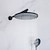 ieftine Robinete de Duș-Seturi de robinete de duș rotunde de 10 inch, negru mat/crom cu 3 funcții, complet cu cap de duș din alamă și suport pentru duș de mână din alamă solidă în interiorul sistemului de cap de duș cu efect de ploaie