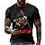 cheap Men&#039;s 3D-Men&#039;s Unisex T shirt Tee Graphic Prints Tiger Animal 3D Print Crew Neck Street Daily Short Sleeve Print Tops Casual Designer Big and Tall Sports Black / Summer
