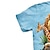 お買い得  男の子の3D Tシャツ-子供 男の子 Tシャツ 半袖 3Dプリント ライオン 虎 動物 ブルー 子供達 トップの 春 夏 活発的 ファッション 日常 日常 アウトドア レギュラー 3〜12年