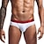 billiga Underkläder för män-Herr 3-pack Kalsong Briefs Poly &amp; Bomull blandning Tvättbar Bekväm Bokstav Medium Midja Svart Rubinrött