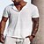 cheap Cotton Linen Shirt-Men&#039;s Shirt Linen Shirt Solid Color V Neck Beige Short Sleeve Outdoor Street Button-Down Tops Fashion Casual Breathable Comfortable / Summer / Summer