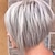 tanie starsza peruka-blond pasemka krótkie pixie bob peruka z grzywką proste ombre blond peruka syntetyczna z ciemnymi korzeniami warstwowe blond peruki dla kobiet