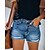 cheap Shorts-Women&#039;s Fashion Side Pockets Cut Out Shorts Hot Pants Distressed Jeans Short Pants Micro-elastic Casual Weekend Denim Plain Mid Waist Comfort Blue S M L XL XXL