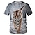 abordables t-shirts 3d pour garçon-Garçon 3D Animal tigre T-shirt Manche Courte 3D effet Eté Printemps Actif Sportif Mode Polyester Enfants 3-12 ans Extérieur du quotidien Standard