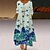 Χαμηλού Κόστους Γυναικεία Φορέματα-Γυναικεία Φόρεμα σε γραμμή Α Μακρύ φόρεμα Πράσινο του τριφυλλιού Θαλασσί Λευκό 3/4 Μήκος Μανικιού Φλοράλ Κουμπί Στάμπα Άνοιξη Καλοκαίρι Λαιμόκοψη V Καθημερινό Βίντατζ 2022 Τ M L XL XXL XXXL 4XL 5XL