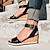 levne Dámské sandály-dámské sandály sandály na klínu sandály na platformě sandály corkys sandály denní jednobarevné léto na platformě pásek ke kotníku pata peep toe ležérní pásek z umělé kůže přezka tmavě hnědá černá bílá