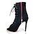 cheap Dance Boots-Women&#039;s Dance Boots Tango Shoes Professional Ballroom Dance Samba Sexy Boots Lace Up Heel Splicing Slim High Heel Peep Toe Zipper Adults&#039; Black / Red Black / White