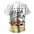 cheap Hawaiian Shirts-Men&#039;s Summer Hawaiian Shirt Shirt Car Turndown Street Casual Button-Down Short Sleeve Tops Designer Casual Fashion Breathable Black / White White