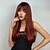 cheap Synthetic Wig-HAIRCUBE  Synthetic Brown Ombre Wine Everyday Wigs with Bangs Natural Wave Cosplay Wigs for White/Black Women Party Wear