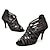 ieftine Pantofi Dans Latin-Pentru femei Încălțăminte latină Pantofi De Dans Performanță Călcâi Pantofi vârf deschis Fermoar Adulți Negru Auriu