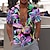 tanie męskie koszule hawajskie z klapami-Męskie Koszula Koszula z grafiką Koszula Aloha Kwiaty Wieczorne Czarny Biały Żółty Nadruk Na zewnątrz Ulica Krótki rękaw Nadruk Przycisk w dół Odzież Moda Designerskie Codzienny Oddychający