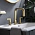 abordables Agujeros múltiples-Grifo de lavabo de baño extendido de 2 manijas con mangueras de suministro de grifo Grifos monomando de lavabo gris dorado / gris metalizado