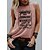 cheap Tank Tops-Women&#039;s Tank Top Pink Blue Purple Print Graphic Letter Daily Holiday Sleeveless Round Neck Basic Regular S