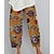 abordables bas graphiques-Femme Chino Pantalon Mélange de Coton Bouffant Imprimer Taille médiale Cheville Jaune Eté