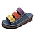 cheap Women&#039;s Sandals-Women&#039;s Sandals Boho Bohemia Beach Wedge Sandals Outdoor Slippers Outdoor Daily Beach Color Block Summer Spring Wedge Heel Open Toe Classic Casual Faux Leather Loafer White Red Blue