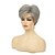 cheap Older Wigs-Pixie Cut Wigs Short Gray Wigs Pixie Cut Wig with Bangs Sliver Grey Wavy Layered Synthetic Hair Wig Natural Looking