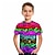 billiga pojkes 3d t-shirts-Pojkar 3D Geometrisk Färgblock 3D Print T-shirt Kortärmad 3D-tryck Sommar Sport Streetwear Grundläggande Polyester Barn