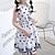 preiswerte Casual Kleider-Kinder Mädchen Retro Polka Dot Kleid Spitzenbesatz Druck blau weiß knielang ärmellose Kleider Sommer Regular Fit 3-12 Jahre
