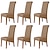 ieftine Husa scaun de sufragerie-6 bucăți de huse de scaune de sufragerie de culoare solidă, huse de scaun elastice, huse de protecție pentru scaune cu spătar înalt din spandex huse de scaun cu bandă elastică pentru sufragerie,