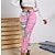 cheap Women&#039;s Sweatpants &amp; Joggers-Women&#039;s Sweatpants Normal Polyester Graphic Prints Yellow Pink Casual / Sporty Mid Waist Ankle-Length Leisure Sports Weekend Summer