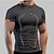 cheap Men&#039;s Active Tees &amp; Tanks-Men&#039;s Compression Shirt Running Shirt Short Sleeve Tee Tshirt Athletic Athleisure Summer Breathable Moisture Wicking Soft Fitness Running Walking Sportswear Activewear Solid Colored Dark Grey Black