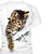 voordelige meisjes 3d t-shirts-3D-print kattent-shirt voor meisjes met korte mouwen kat grafisch dier kleurblok blauw wit kindertops actief schattig 3-12 jaar