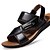 cheap Men&#039;s Sandals-Men&#039;s Sandals Comfort Shoes Slingback Sandals Casual Comfort Outdoor Beach Walking Shoes PU Leather Breathable Black Khaki Brown Spring Summer / Rivet