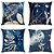 cheap Decorative Pillows-Blue Ink Double Side Cushion Cover 4PCS Soft Decorative Square Throw Pillow Cover Cushion Case Pillowcase for Sofa Bedroom Superior Quality Machine Washable