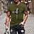 hesapli Erkek Tişörtleri ve Atletleri-Erkek T gömlek Krzyż Yuvarlak Yaka Siyah Havuz Gri Ordu Yeşili Haki Kısa Kollu Sıcak Baskı Günlük Desen Üstler Temel Basit / Yaz