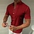 baratos camisa de botão masculina-Homens Camisa Social camisa de botão camisa de verão Camisa casual Rosa Preto Branco Rosa Vermelho Manga Curta Tecido Colarinho Chinês Ao ar livre Rua Botão para baixo Roupa Moda Casual Respirável