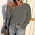 cheap Sweaters-Women&#039;s Pullover Sweater Jumper Pullover Jumper Jumper Crochet Knit Knitted Crew Neck Pure Color Outdoor Daily Stylish Casual Spring Summer Dark Gray Beige S M L