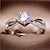 お買い得  指輪-1個 指輪 For 女性用 キュービックジルコニア ホワイト 結婚式 記念日 誕生日 合金 クラシック